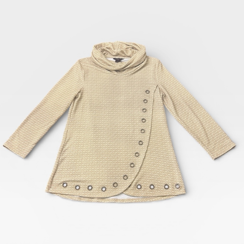 Multiples Patterned Cowl Neck Long Sleeve Tunic T… - image 7